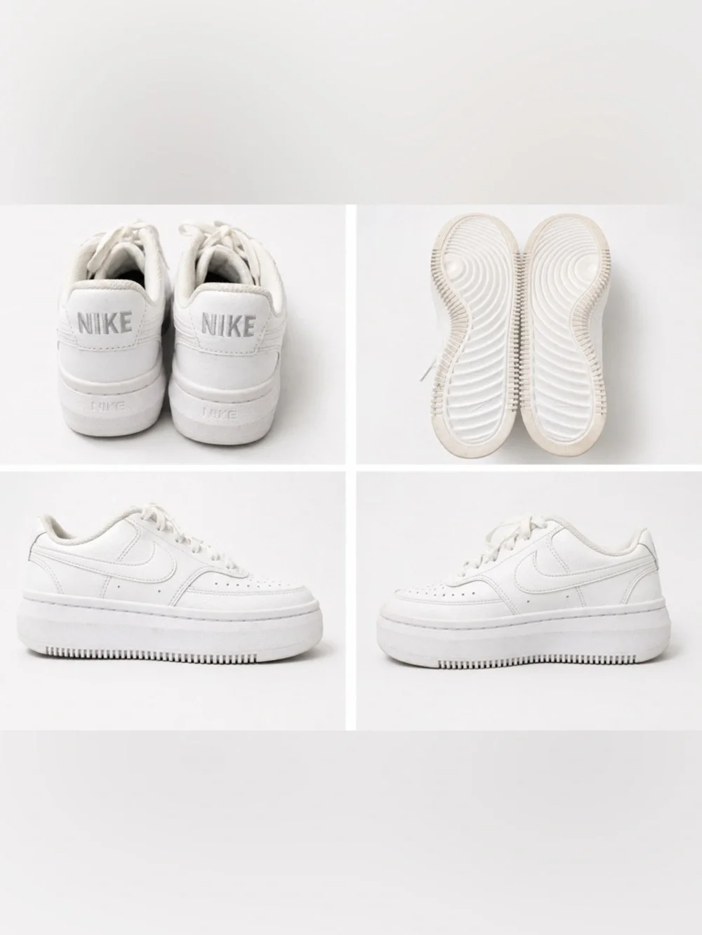 Nike Women’s White Air Force 1s Platform Leather Sneakers